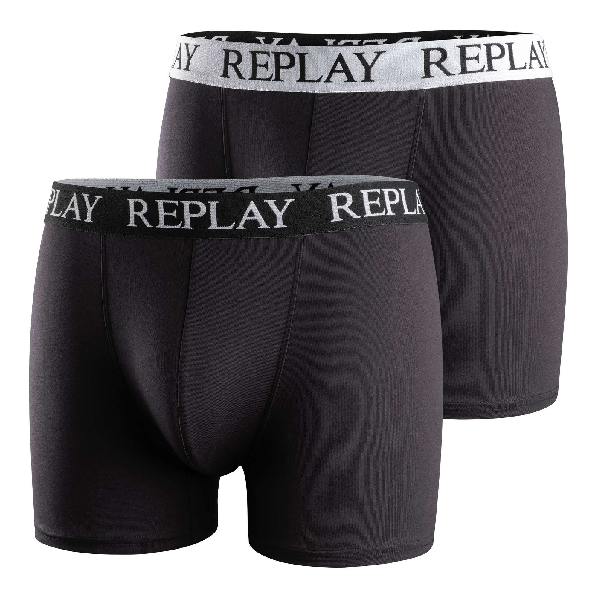 REPLAY Herren Boxer Shorts, 2er Pack - Trunks, Cotton Stretch