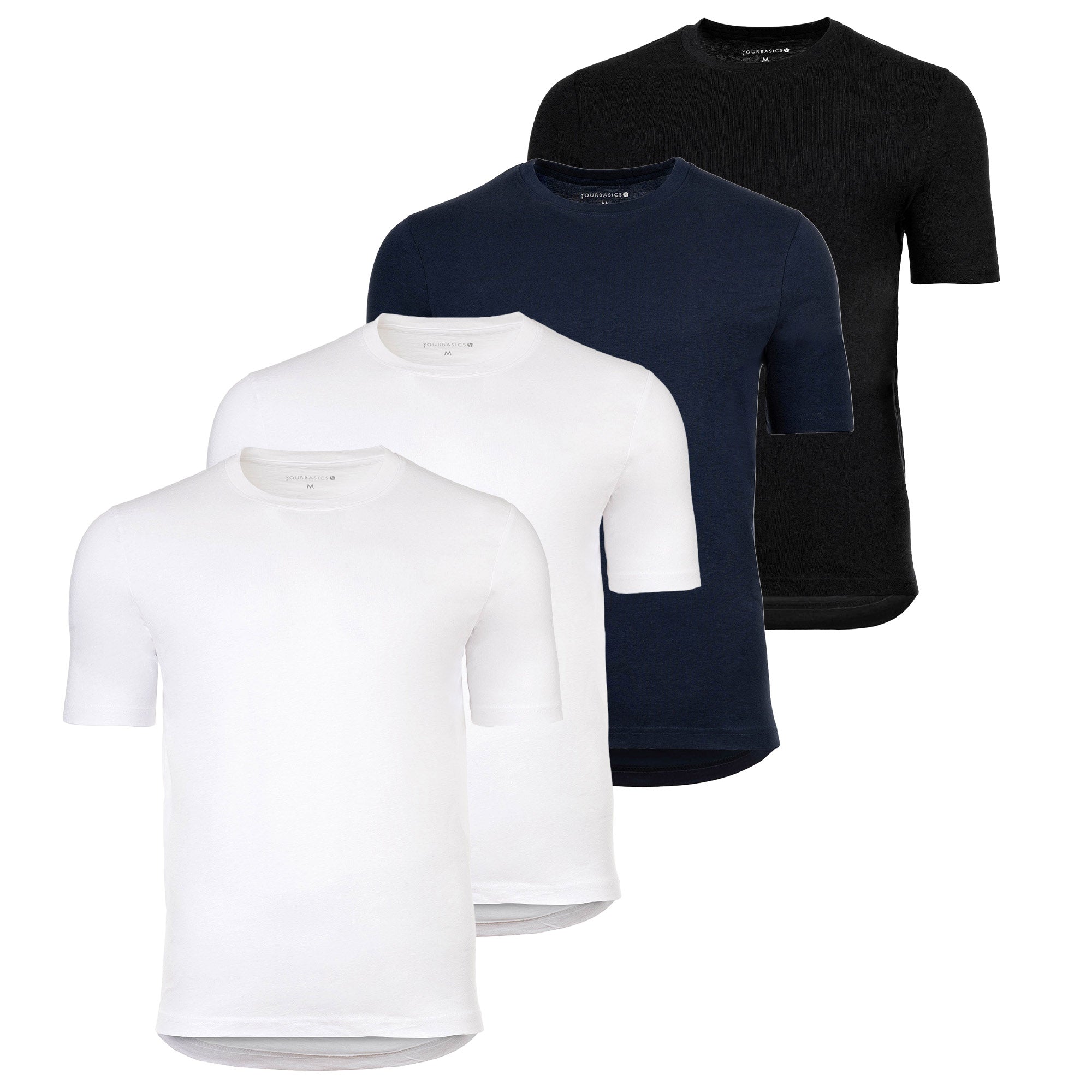 YOURBASICS Herren T-Shirt, 4er Pack - IAN, Baumwolle, Regular Fit, Rundhals, Basic