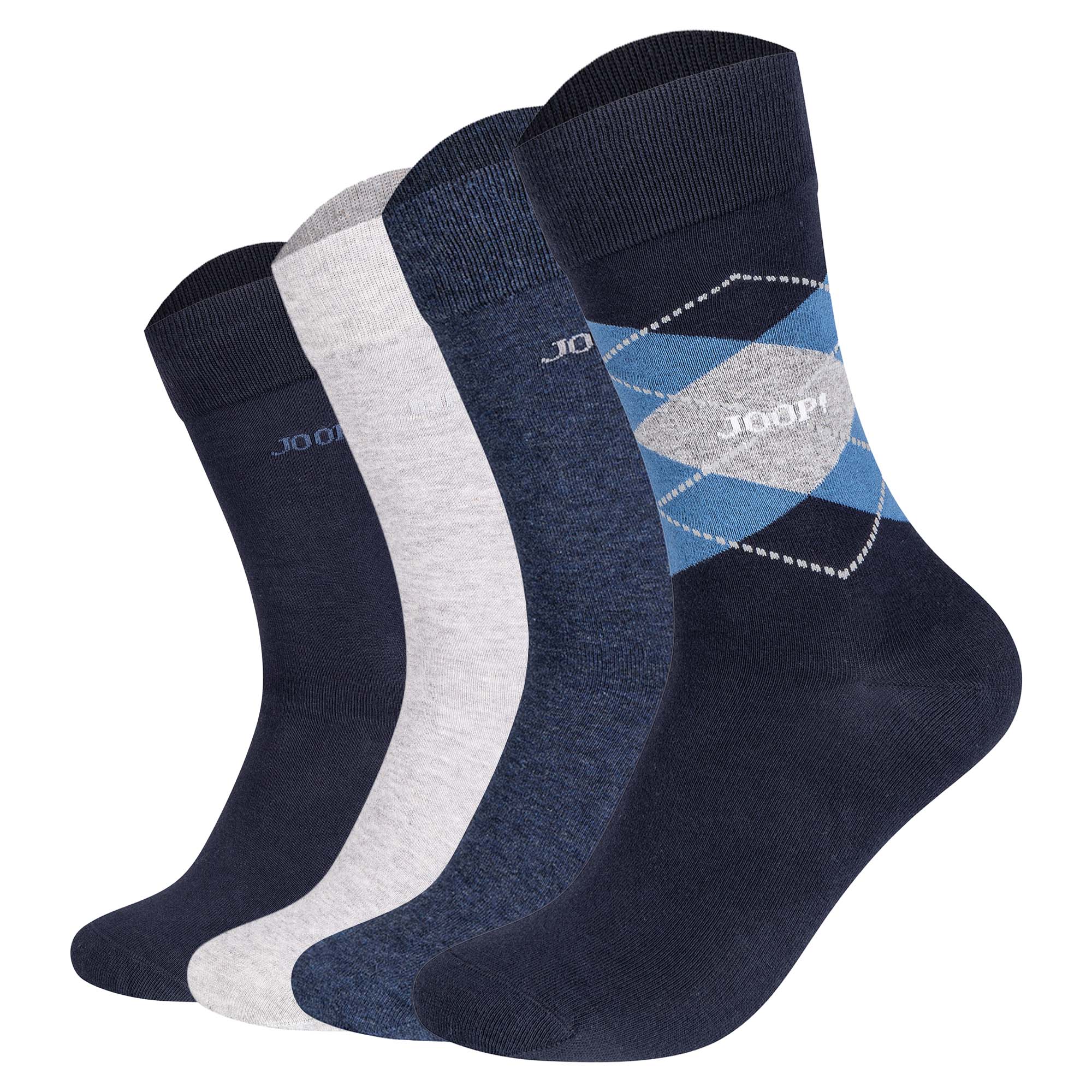 JOOP! Unisex Socken, 4er Pack - Premium Essential Socks in Box, Geschenkbox, Logo