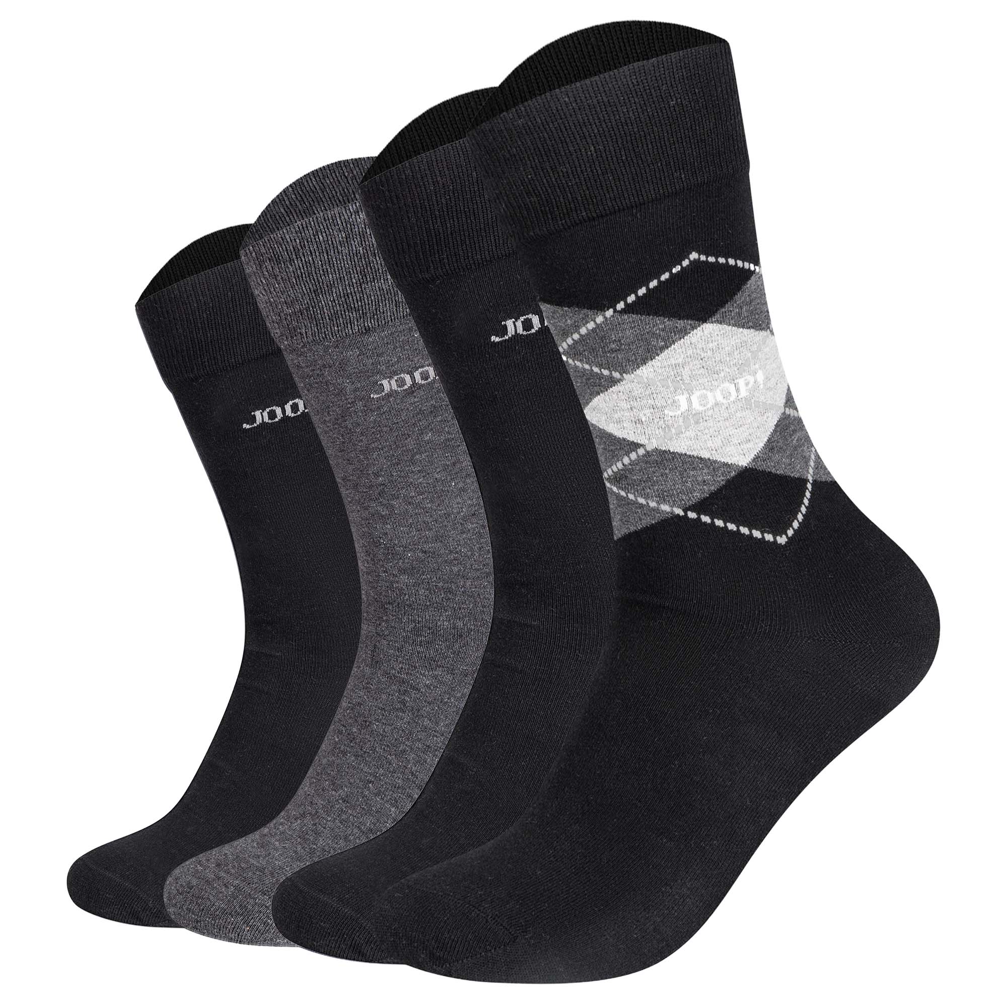 JOOP! Unisex Socken, 4er Pack - Premium Essential Socks in Box, Geschenkbox, Logo