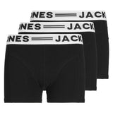 JACK&JONES Jungen Boxershorts, 3er Pack - SENSE TRUNKS, Baumwoll-Stretch, Logobund