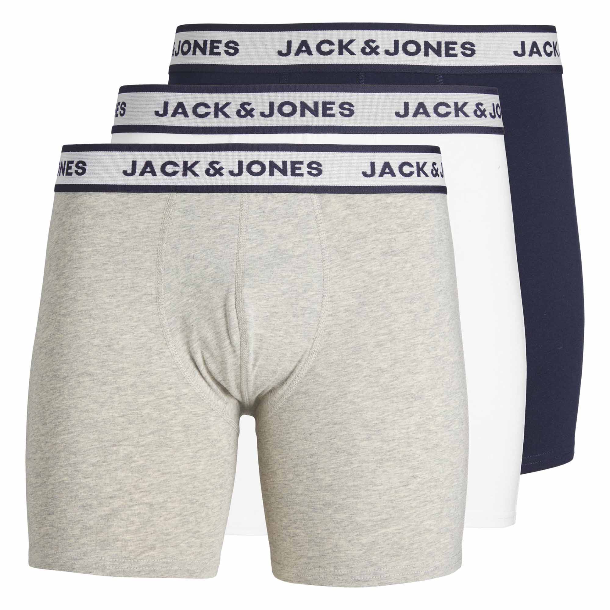 JACK&JONES men's boxer shorts, 3-pack - JACSOLID, stretch cotton, solid colour