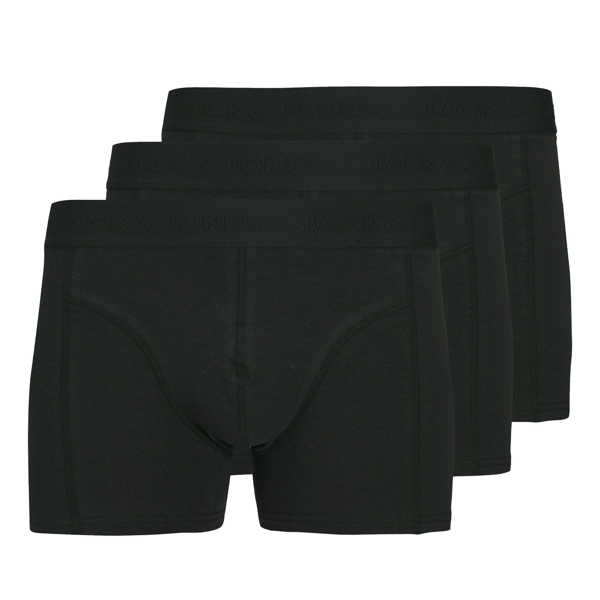 JACK&JONES Herren Boxershorts, 3er Pack - JACORDINARY TRUNKS 3 PACK, Baumwoll-Stretch, einfarbig