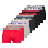 JACK&JONES Herren Boxershorts, 10er Pack - JACJADON SOLID TRUNKS 10 PACK, Trunks, Baumwoll-Stretch
