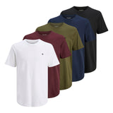 JACK&JONES Herren T-Shirt, 5er Pack - JPRBLABRODY TEE CREW NECK 5PK, Kurzarm, Rundhals, Baumwolle