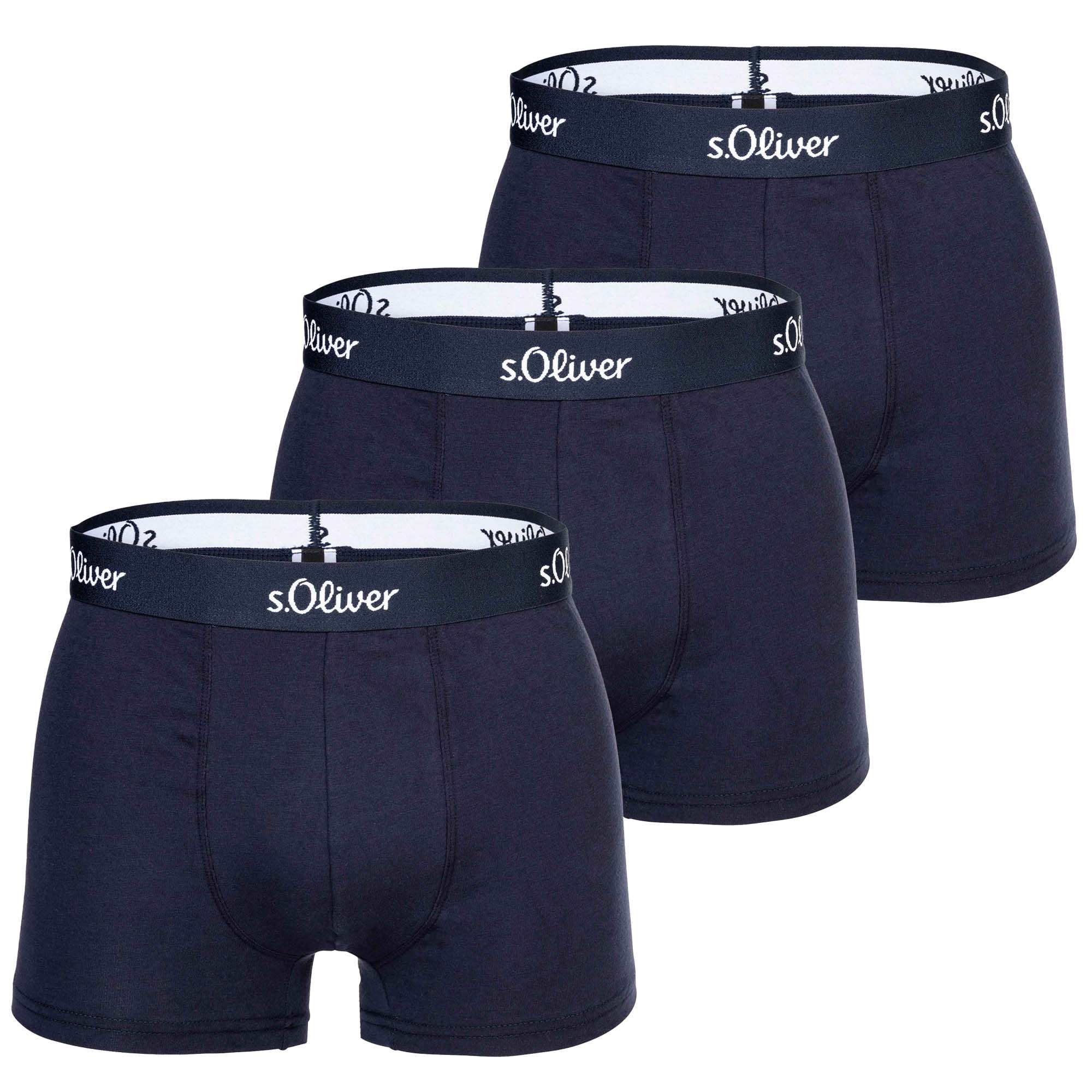 s.Oliver Herren Boxershorts, 3er Pack - Boxerbrief, Baumwoll-Stretch