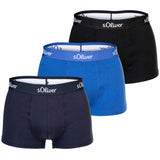 s.Oliver Herren Boxershorts, 3er Pack - Trunks, Hipsters, Baumwoll-Stretch