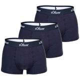 s.Oliver Herren Boxershorts, 3er Pack - Trunks, Hipsters, Baumwoll-Stretch