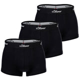s.Oliver Herren Boxershorts, 3er Pack - Trunks, Hipsters, Baumwoll-Stretch