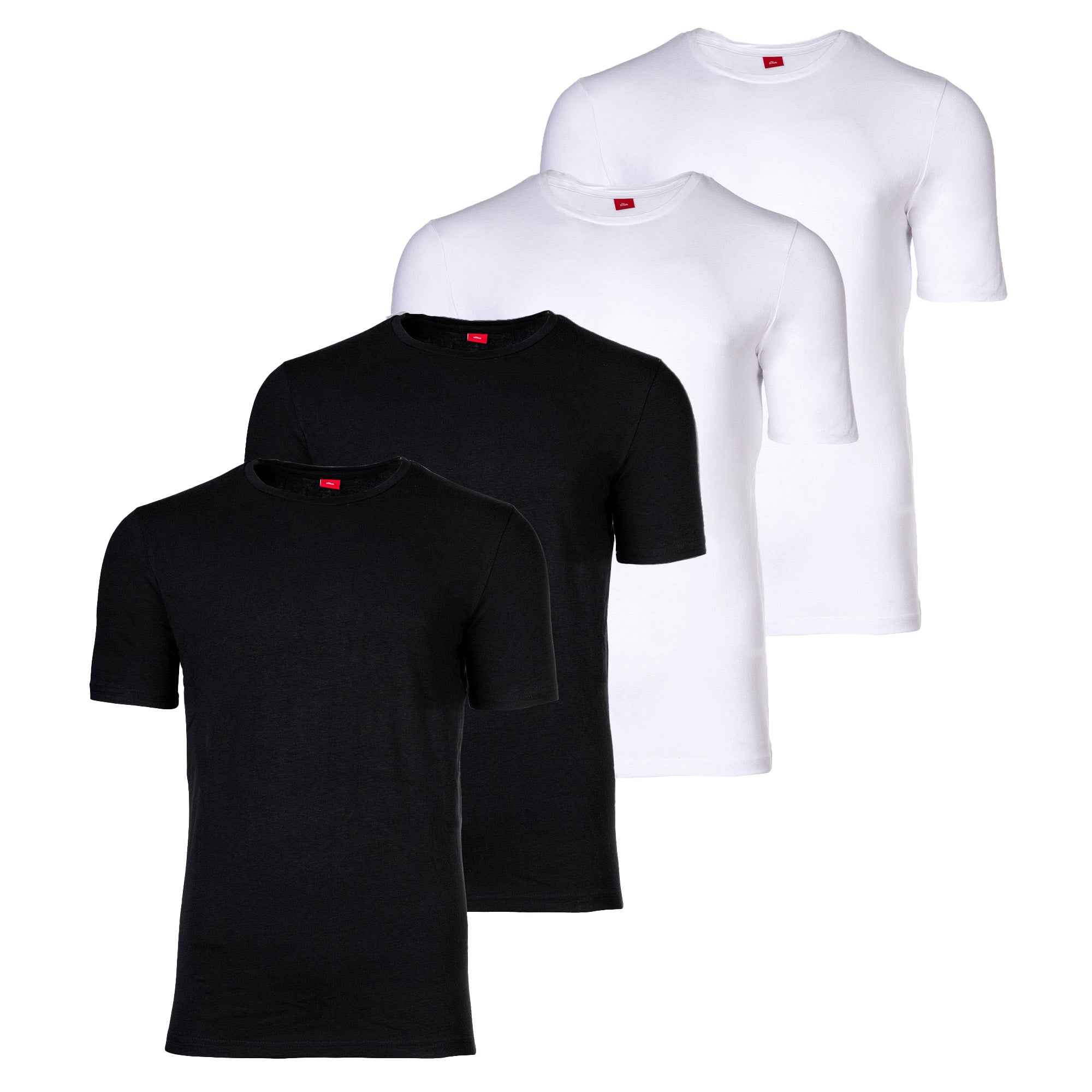 s.Oliver Herren T-Shirt, 4er Pack - Basic, Rundhals, einfarbig