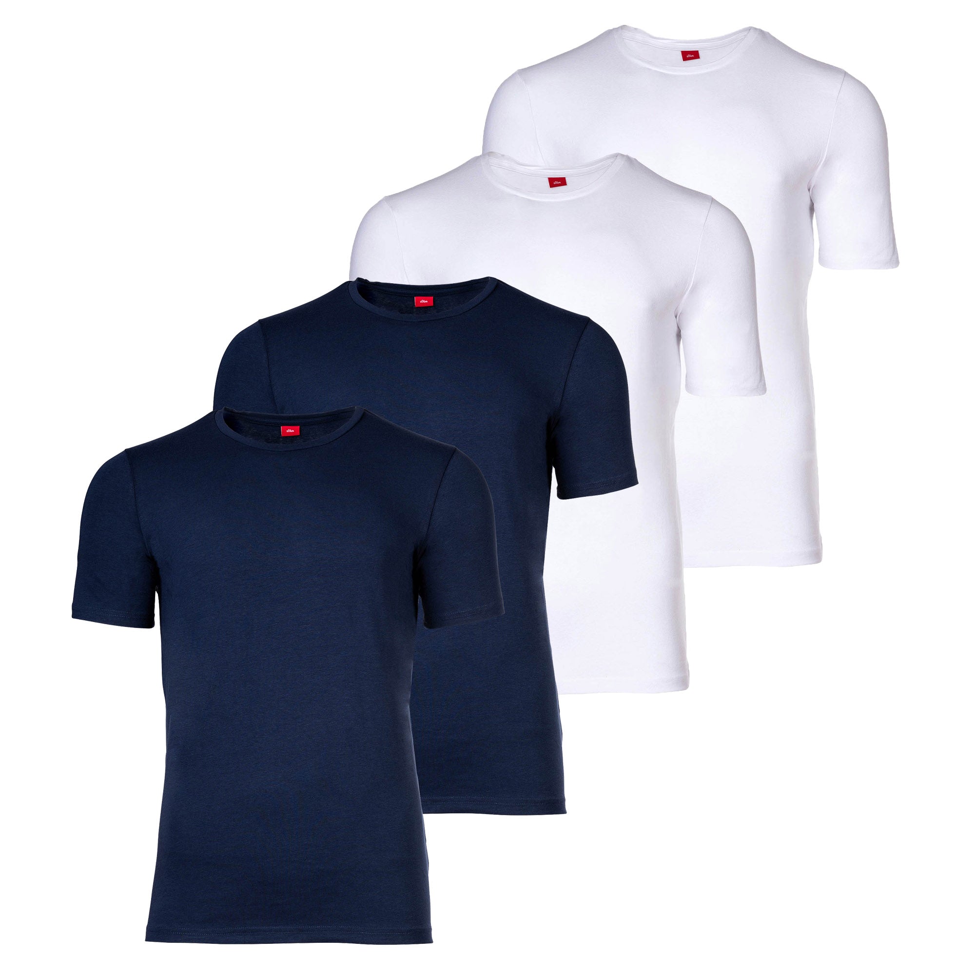 s.Oliver Herren T-Shirt, 4er Pack - Basic, Rundhals, einfarbig