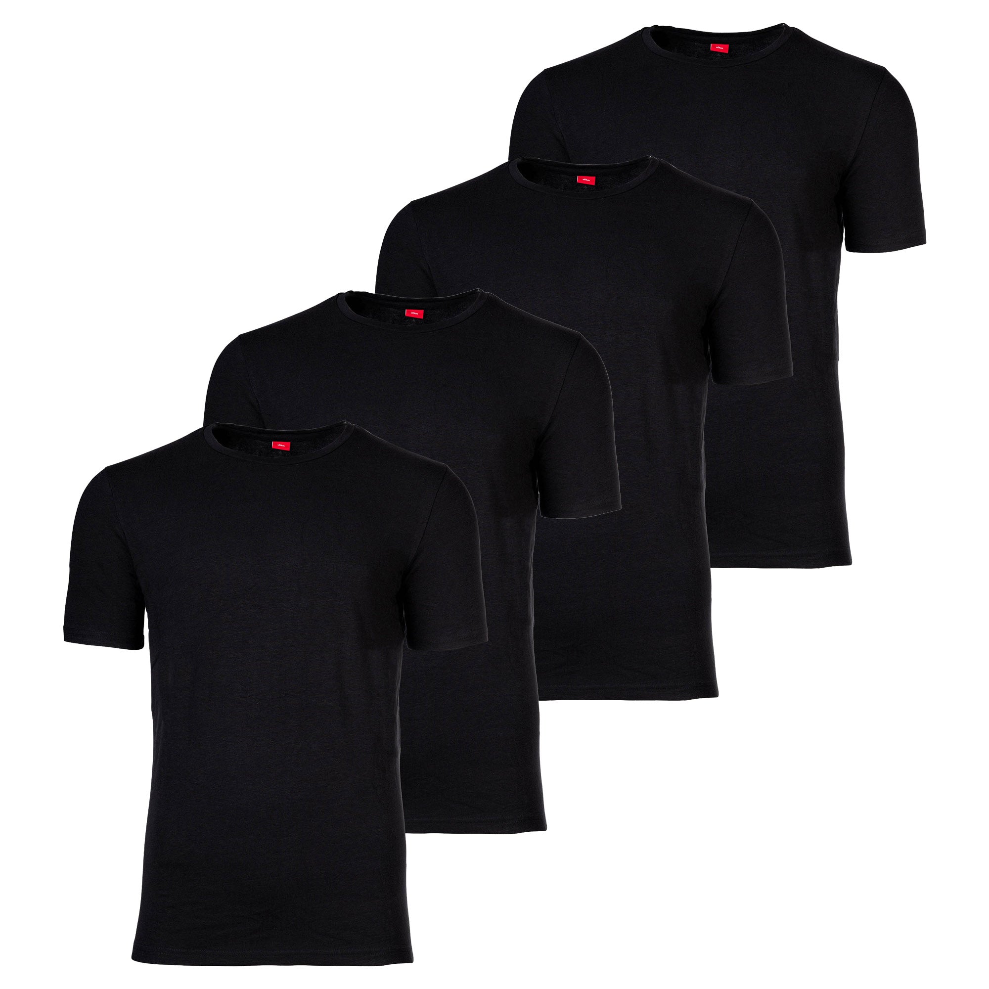 s.Oliver Herren T-Shirt, 4er Pack - Basic, Rundhals, einfarbig
