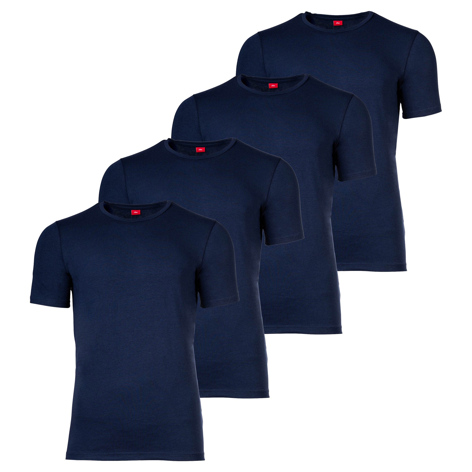 s.Oliver Herren T-Shirt, 4er Pack - Basic, Rundhals, einfarbig