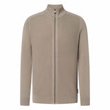 JOOP! JEANS Men Cardigan - Olegor, cotton, chunky knit, zip jacket, stand-up collar, zipper