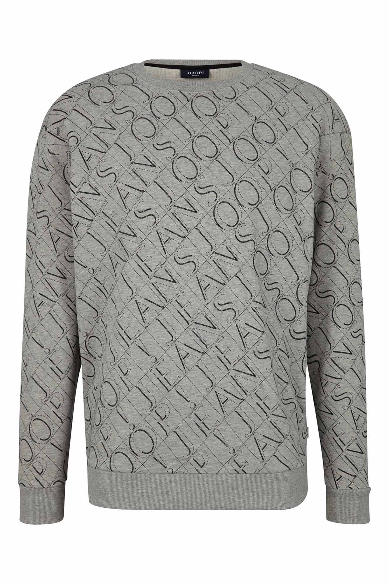 JOOP! JEANS Herren Sweatshirt - Sweater, Rundhals, Logo-Allover, Baumwolle