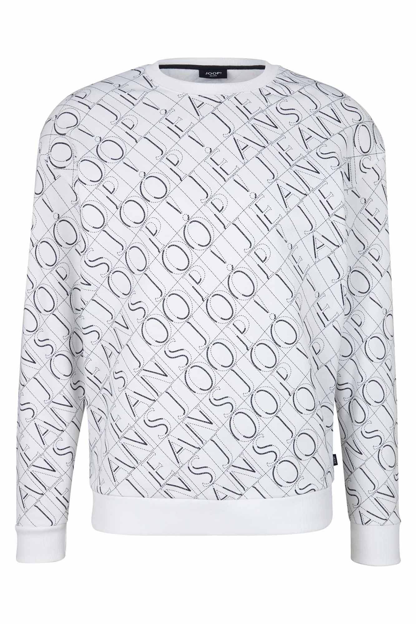 JOOP! JEANS Herren Sweatshirt - Sweater, Rundhals, Logo-Allover, Baumwolle