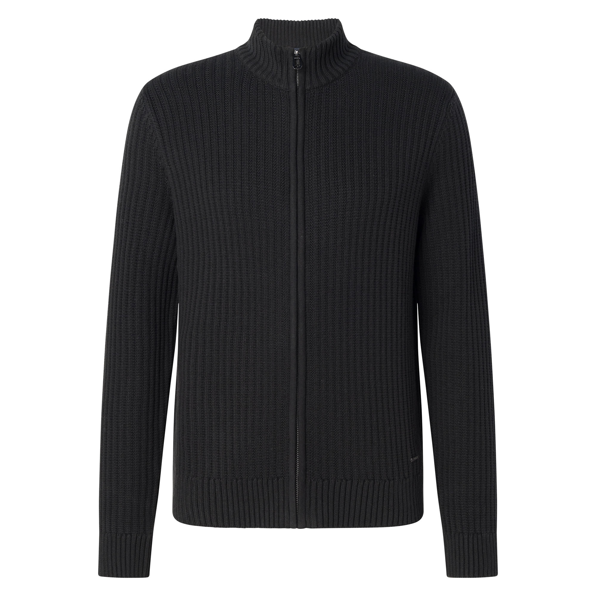 JOOP! Men Cardigan with stand-up collar – Jarono, zip, plain colour