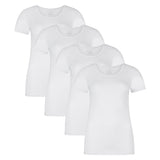 Bamboo basics Damen T-Shirt KATE, 4er Pack - Unterhemd, Rundhals, Single Jersey
