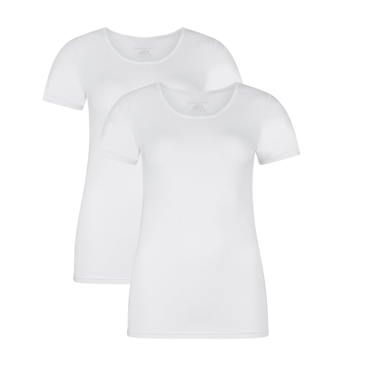 Bamboo basics Damen T-Shirt KATE, 2er Pack - Unterhemd, Rundhals, Single Jersey