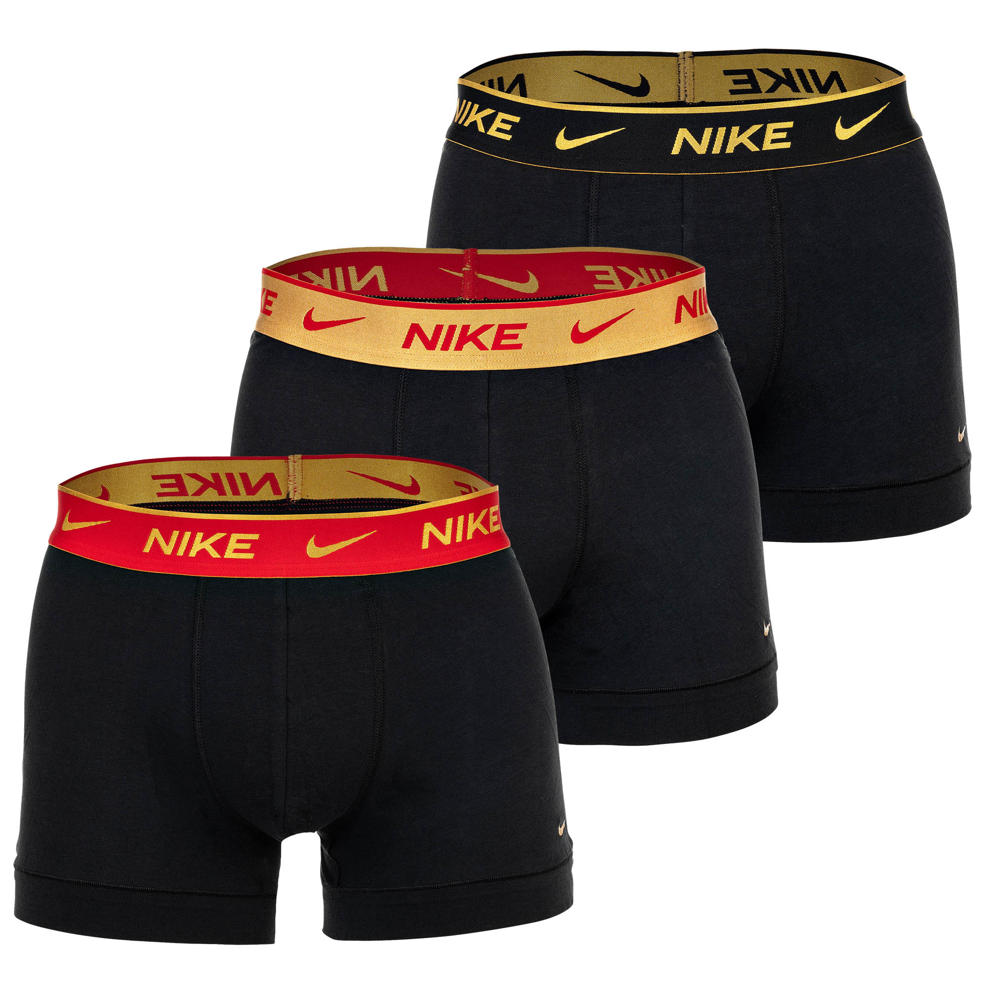 NIKE Herren Boxer Shorts, 3er Pack - Trunks, Logobund, Cotton Stretch