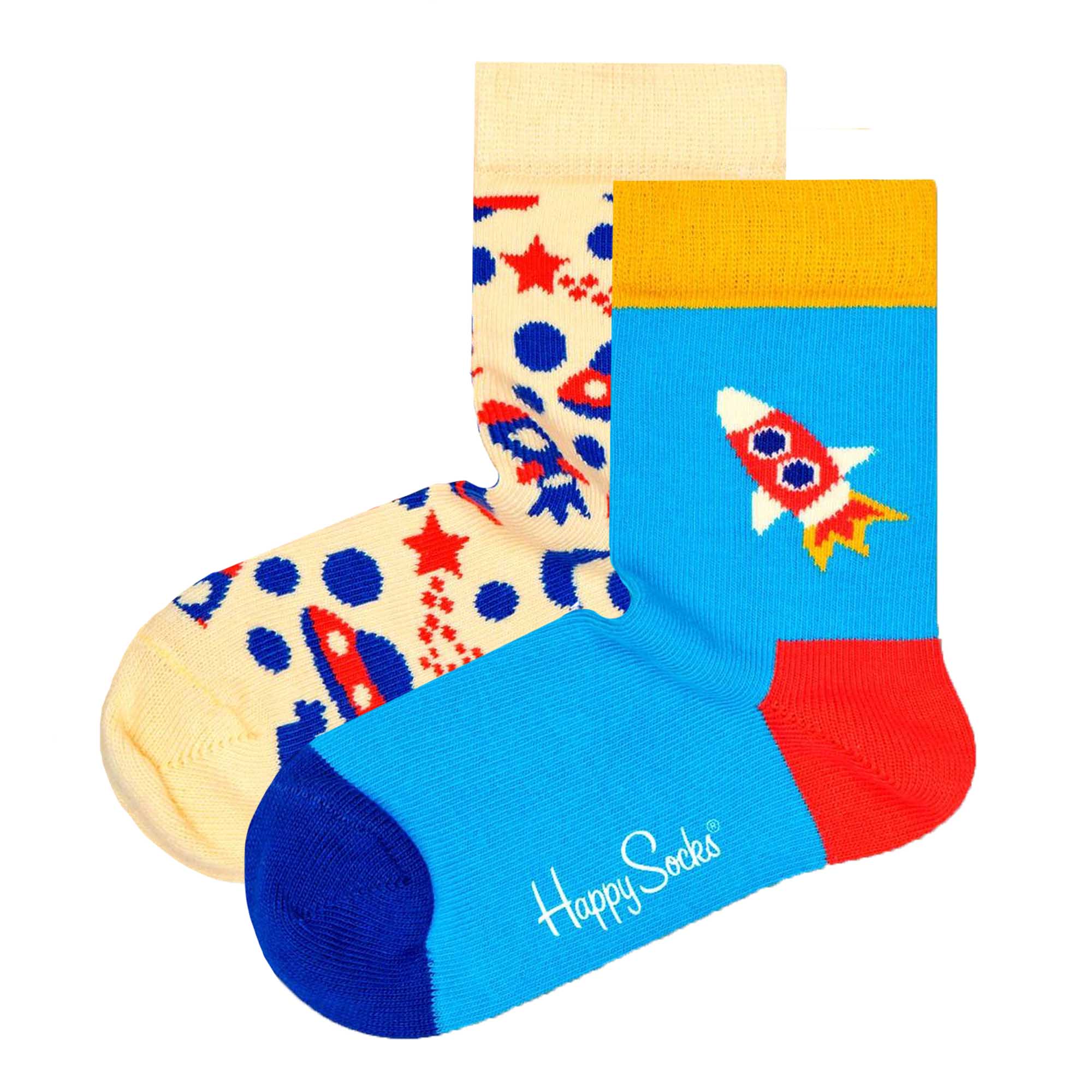 Happy Socks children's socks unisex, 2-pack - crew socks, organic cotton, colour mix