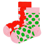 Happy Socks Kinder Socken unisex, 2er Pack - Crew Socks, Bio-Baumwolle, Farbmix
