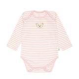 Steiff Baby Body - Strampler, Baumwolle, Bär, Streifen, Logo, langarm