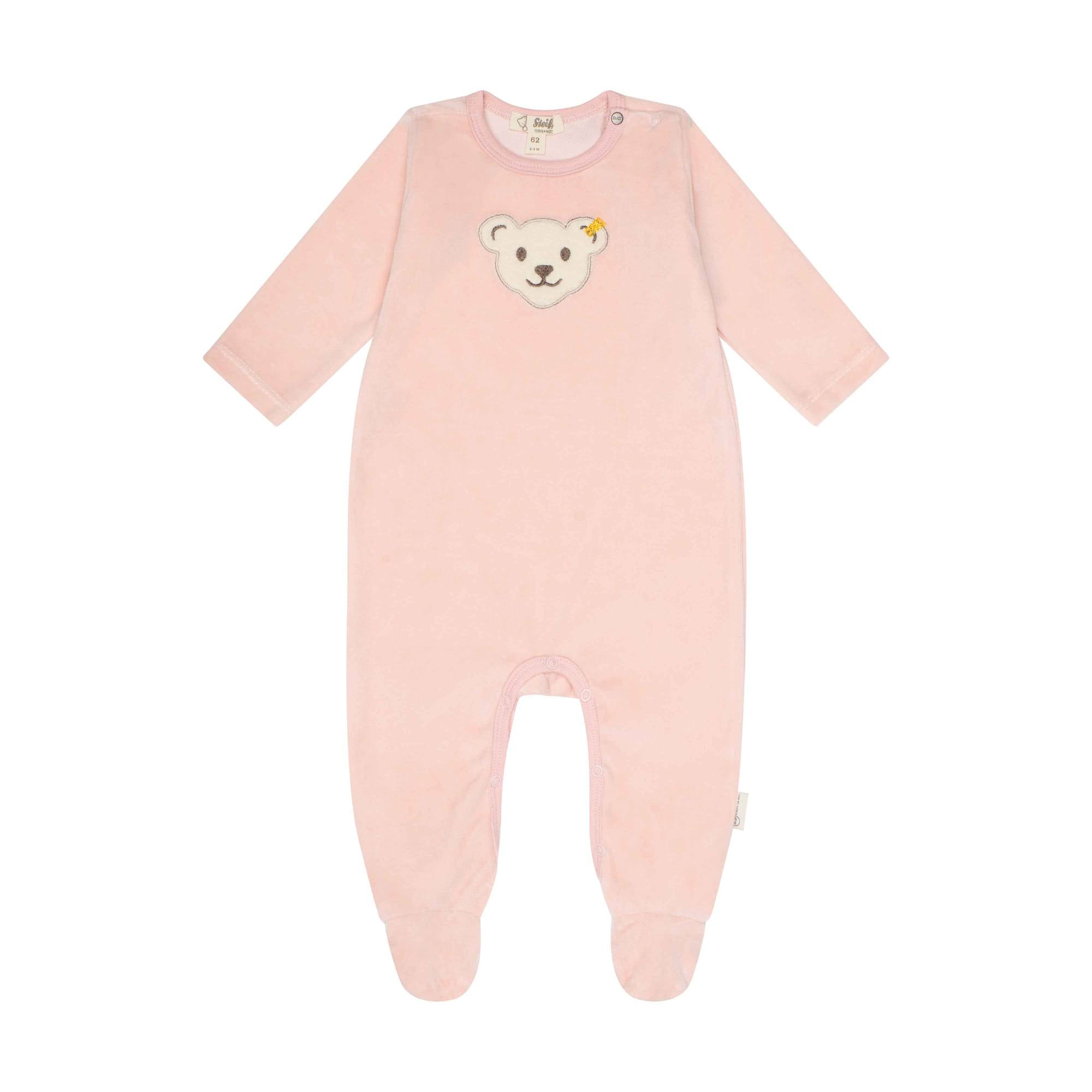 Steiff Baby Strampler - Body, Baumwolle, Bär, Logo, Druckknöpfe, langarm, einfarbig
