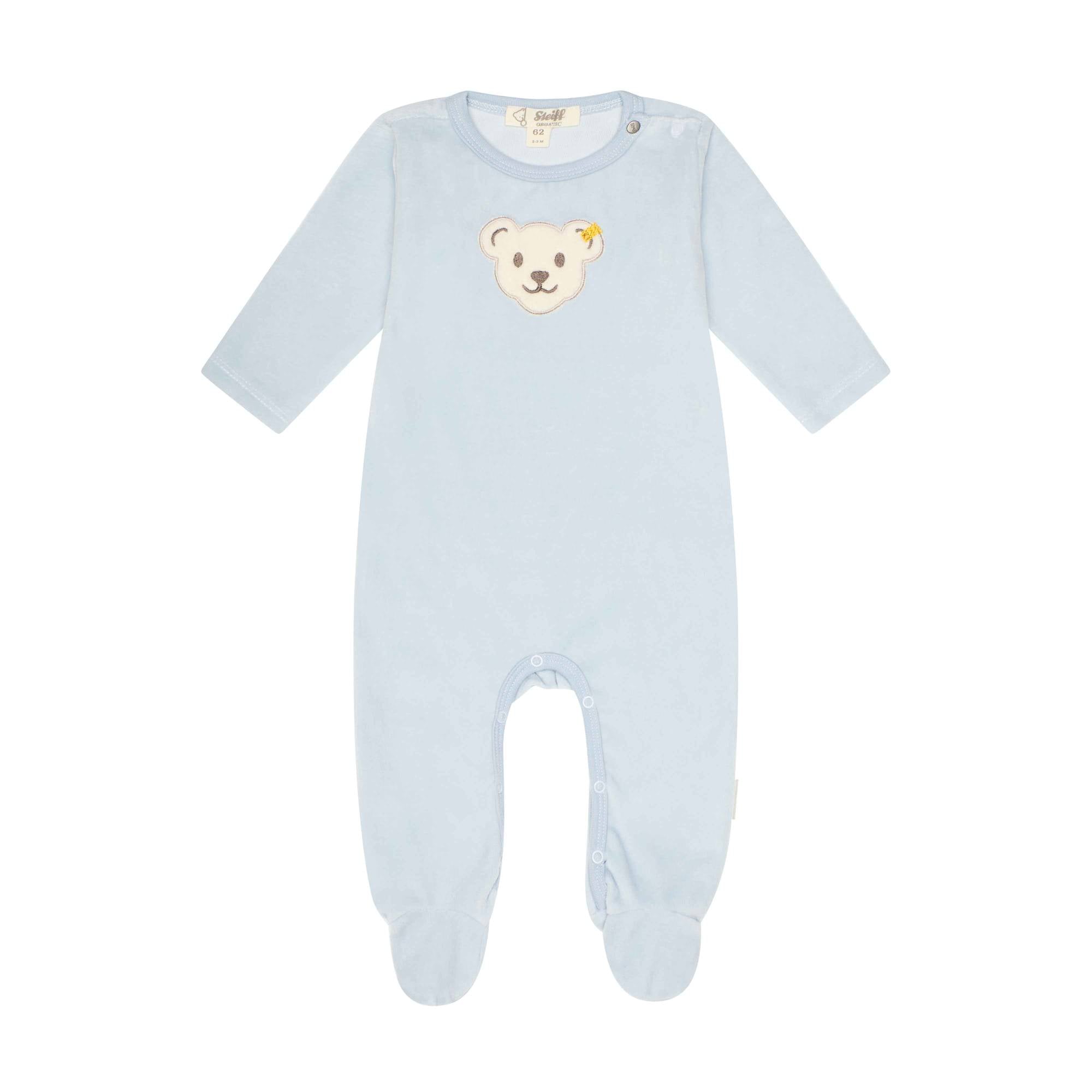 Steiff Baby Strampler - Body, Baumwolle, Bär, Logo, Druckknöpfe, langarm, einfarbig