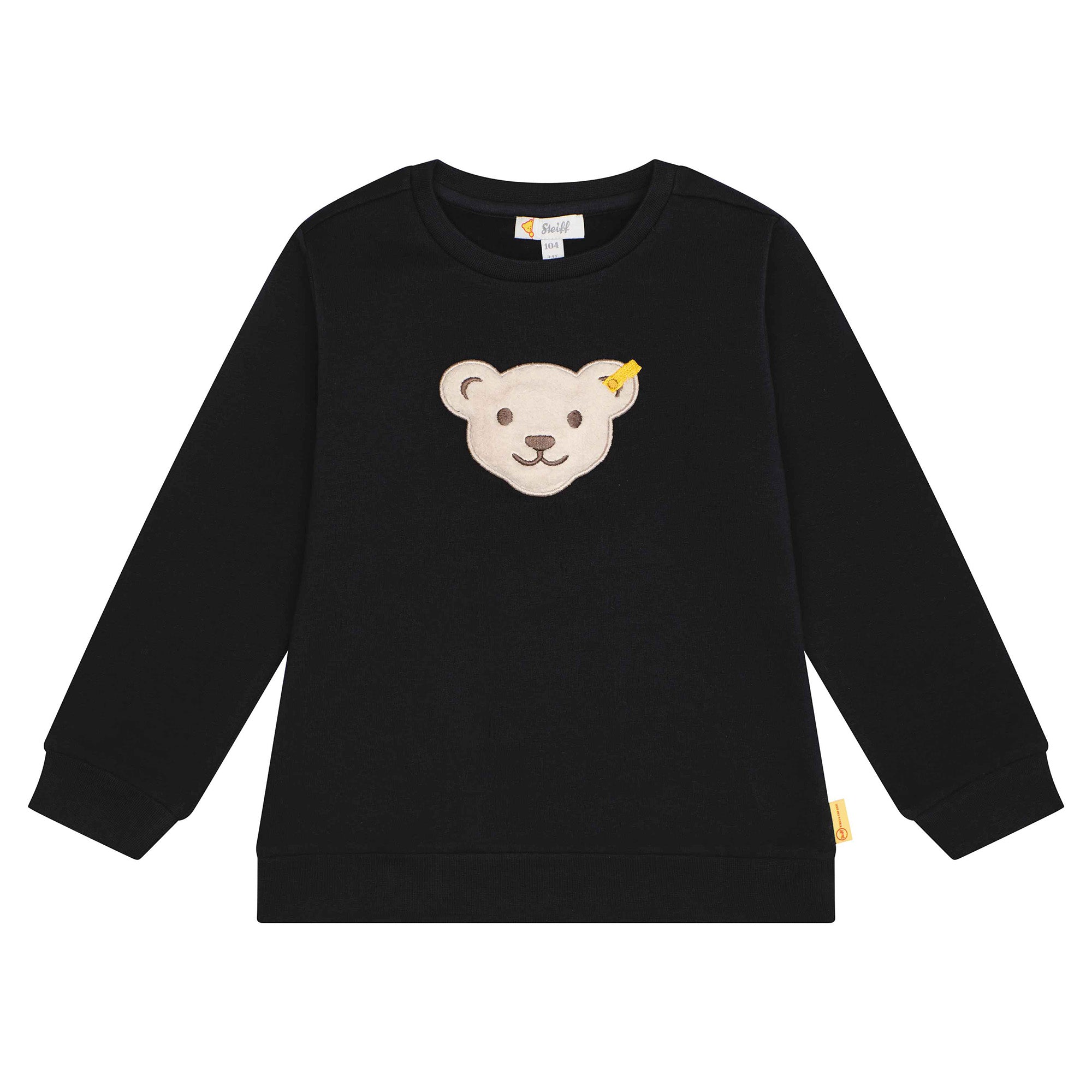 Steiff Kinder Sweatshirt - Teddy-Applikation, Cotton Stretch, uni