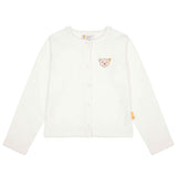 Steiff Mädchen Strickjacke - Teddy-Applikation, Rundhals, Knopfleiste, Baumwolle