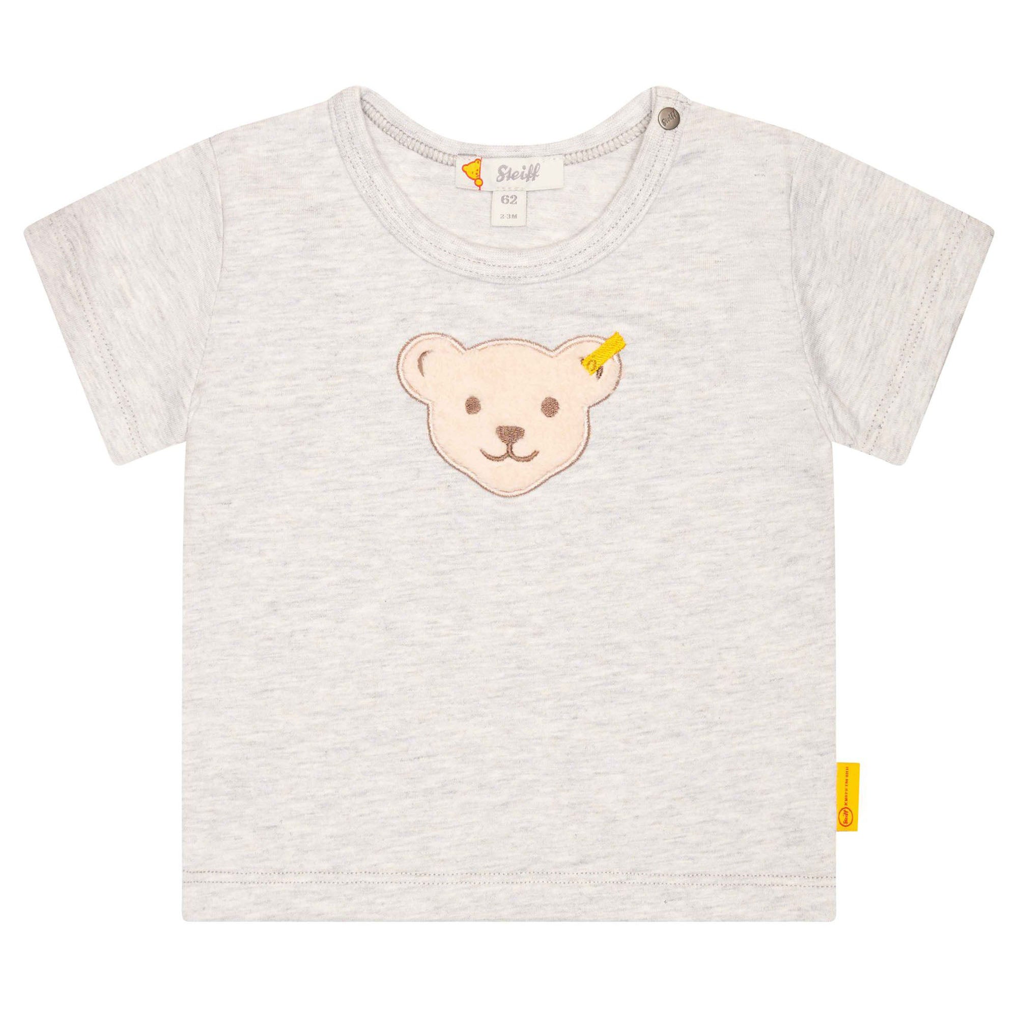 Steiff Baby T-Shirt - Basic, Short Sleeve, Teddy Application, Cotton Stretch, Plain