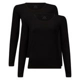 Bamboo basics Damen T-Shirt, 2er Pack - LARA Longsleeve, Unterhemd, Rundhals, uni