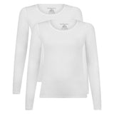 Bamboo basics Damen T-Shirt, 2er Pack - LARA Longsleeve, Unterhemd, Rundhals, uni