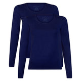 Bamboo basics Damen T-Shirt, 2er Pack - LARA Longsleeve, Unterhemd, Rundhals, uni