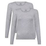 Bamboo basics Damen T-Shirt, 2er Pack - LARA Longsleeve, Unterhemd, Rundhals, uni