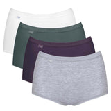 Sloggi Damen Maxi-Slips, 4er Pack - Basic+ Mixi C4P, Unterwäsche, Baumwolle, Spitze, Logo, einfarbig