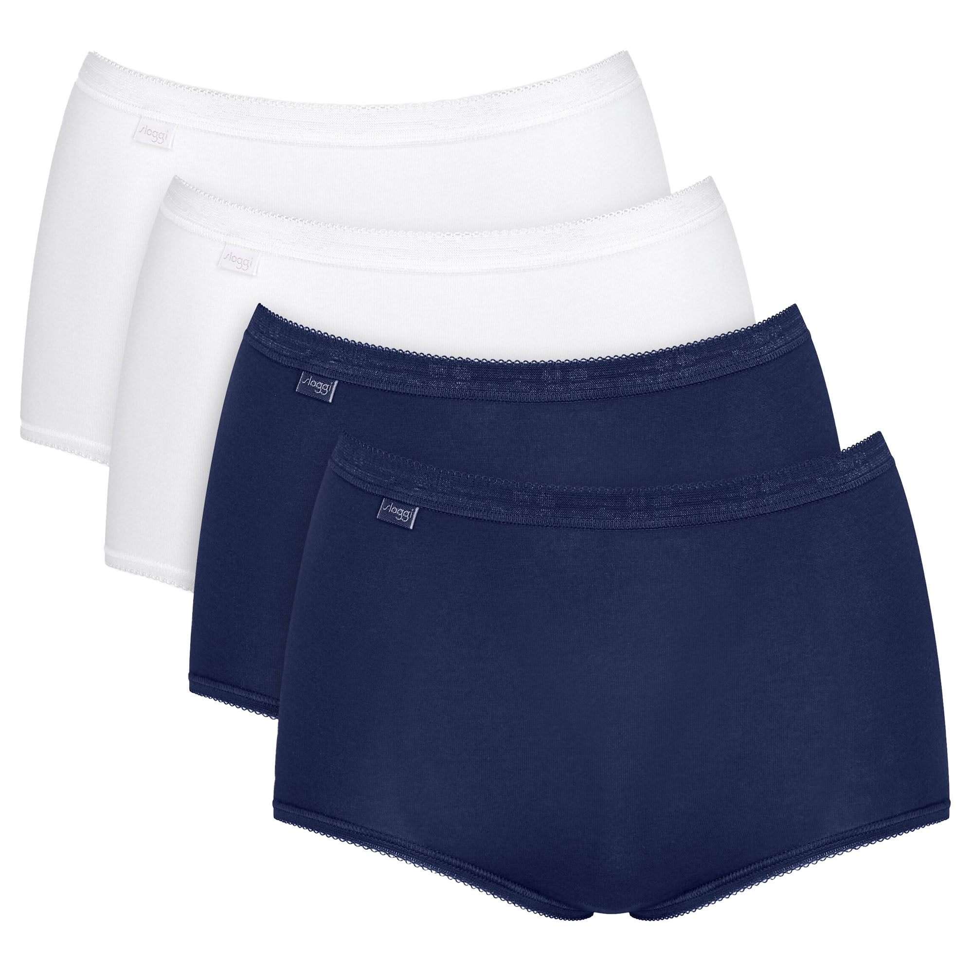 Sloggi Women's Maxi Briefs, 4-Pack - Basic+ Mixi C4P, Underwear, Cotton, Lace, Logo, solid color