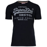 Superdry Herren T-Shirt - VI Classic Tee, Logo, Rundhals, einfarbig