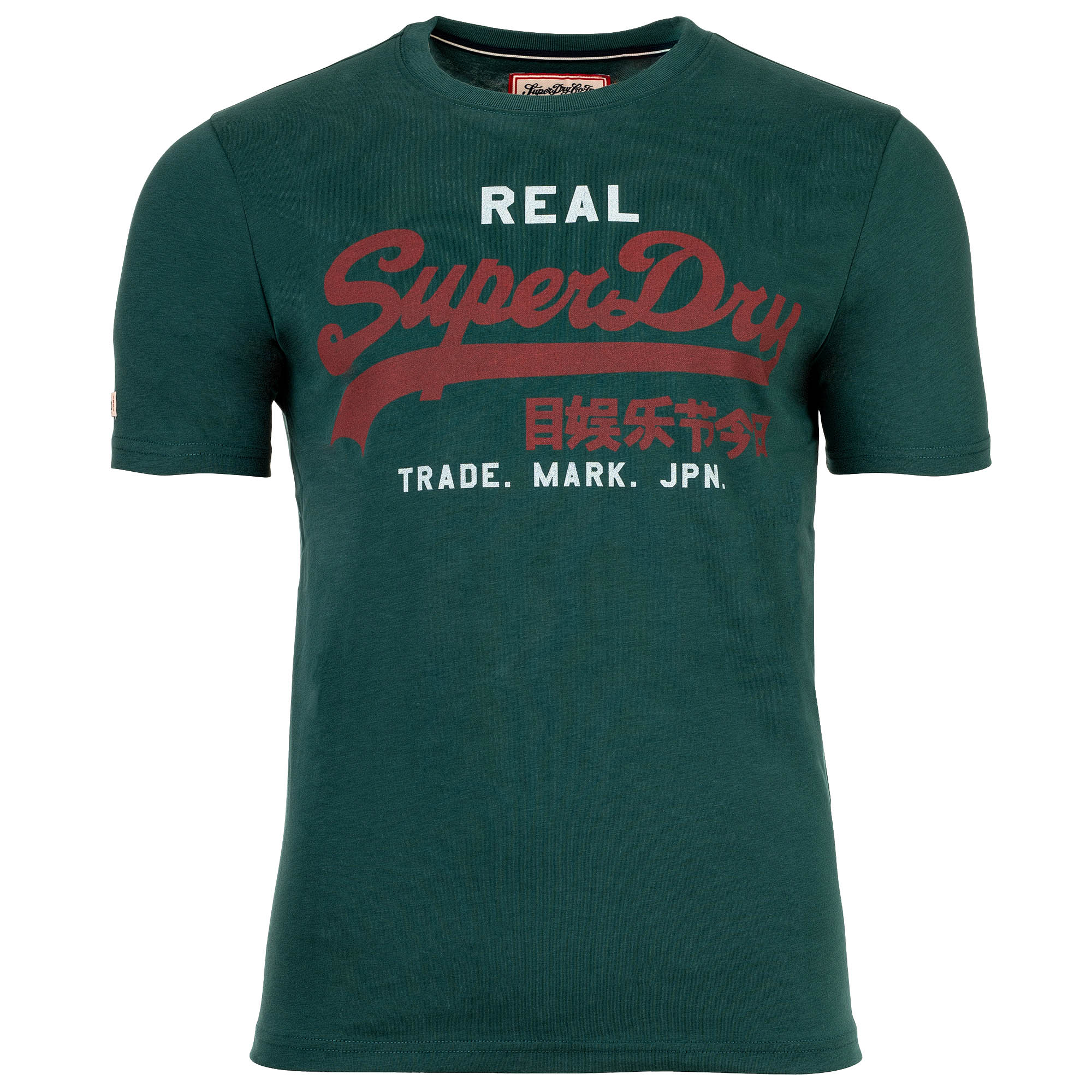 Superdry Herren T-Shirt - VI Classic Tee, T-Shirt, Rundhals, Baumwolle, Logo, einfarbig