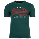 Superdry Herren T-Shirt - VI Classic Tee, T-Shirt, Rundhals, Baumwolle, Logo, einfarbig