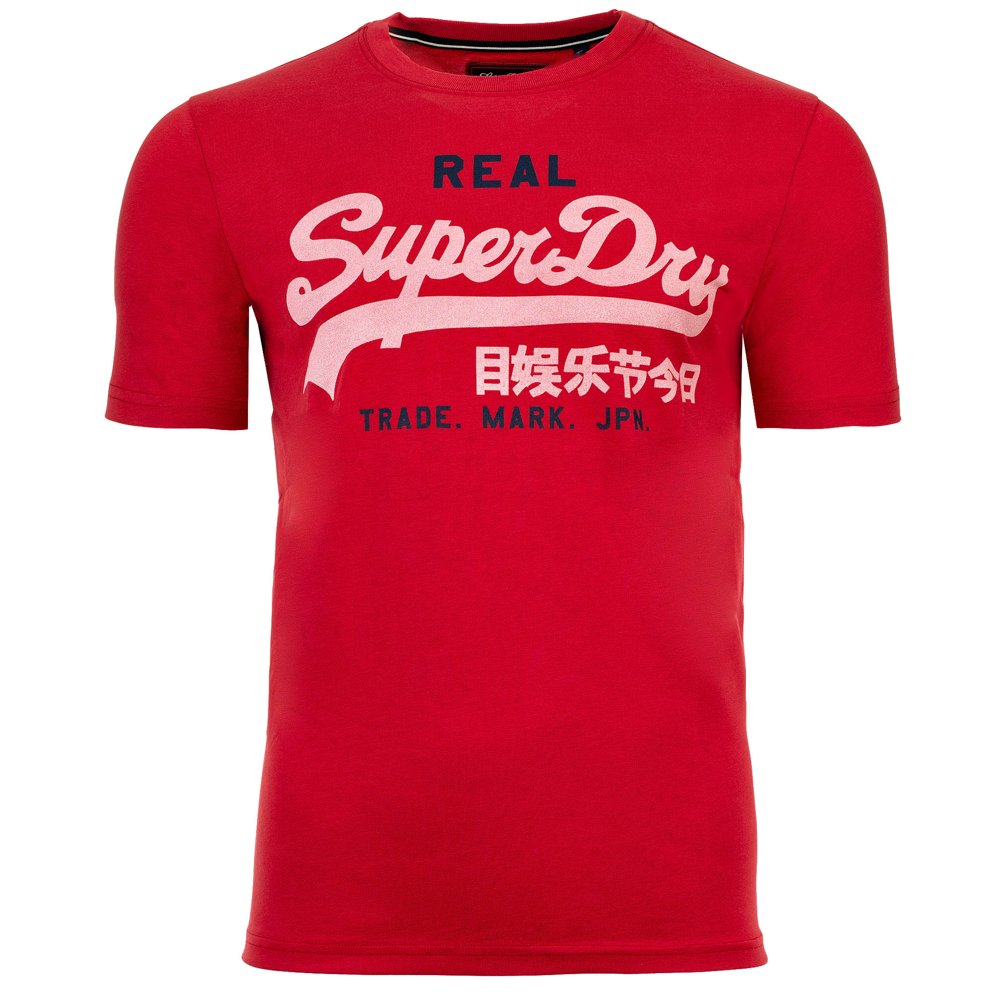 Superdry Herren T-Shirt - VI Classic Tee, T-Shirt, Rundhals, Baumwolle, Logo, einfarbig