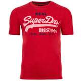 Superdry Herren T-Shirt - VI Classic Tee, T-Shirt, Rundhals, Baumwolle, Logo, einfarbig