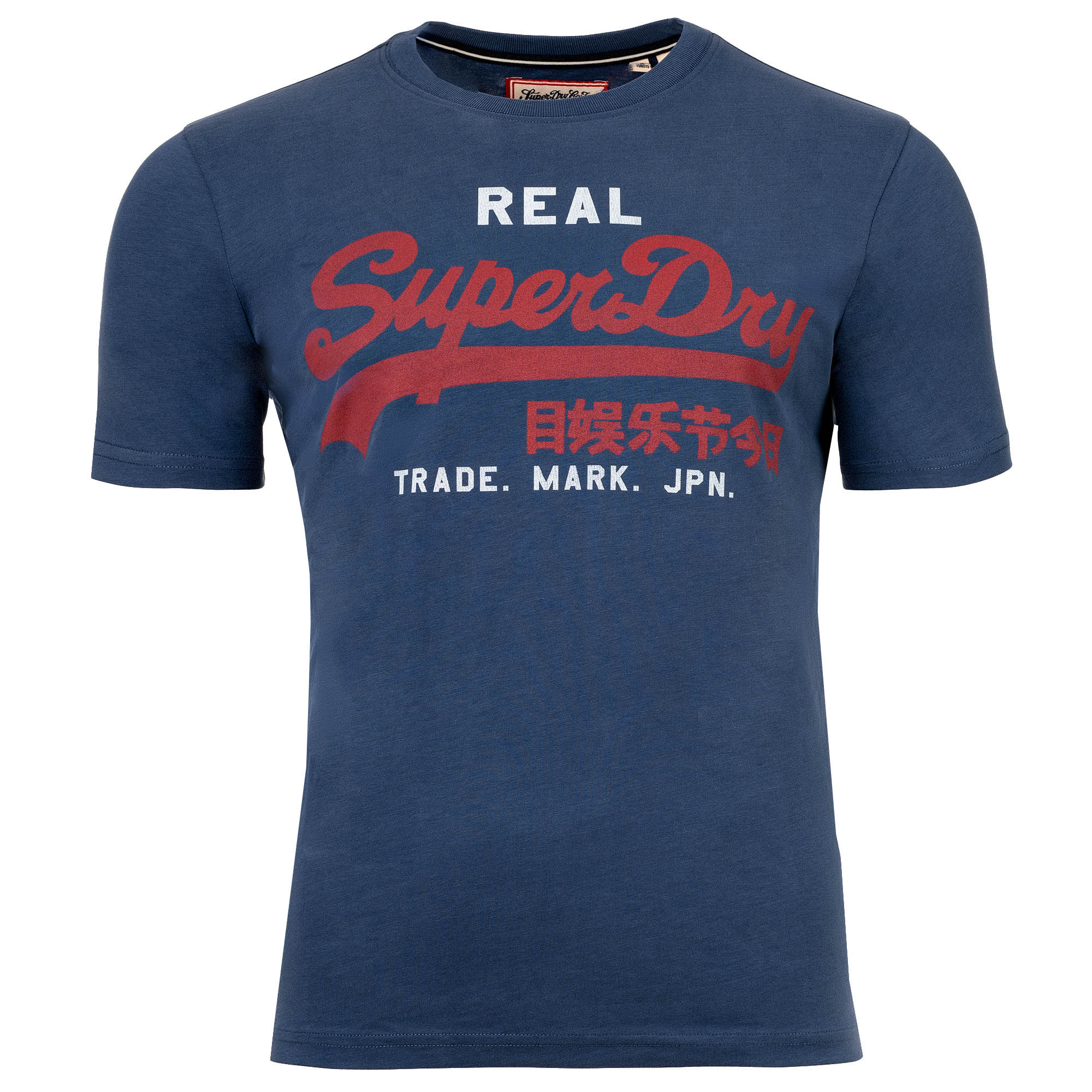 Superdry Herren T-Shirt - VI Classic Tee, T-Shirt, Rundhals, Baumwolle, Logo, einfarbig