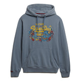 Superdry Men’s Hoodie - VI Tokyo Relaxed Hood, Hood, Vintage Cracked Print, plain