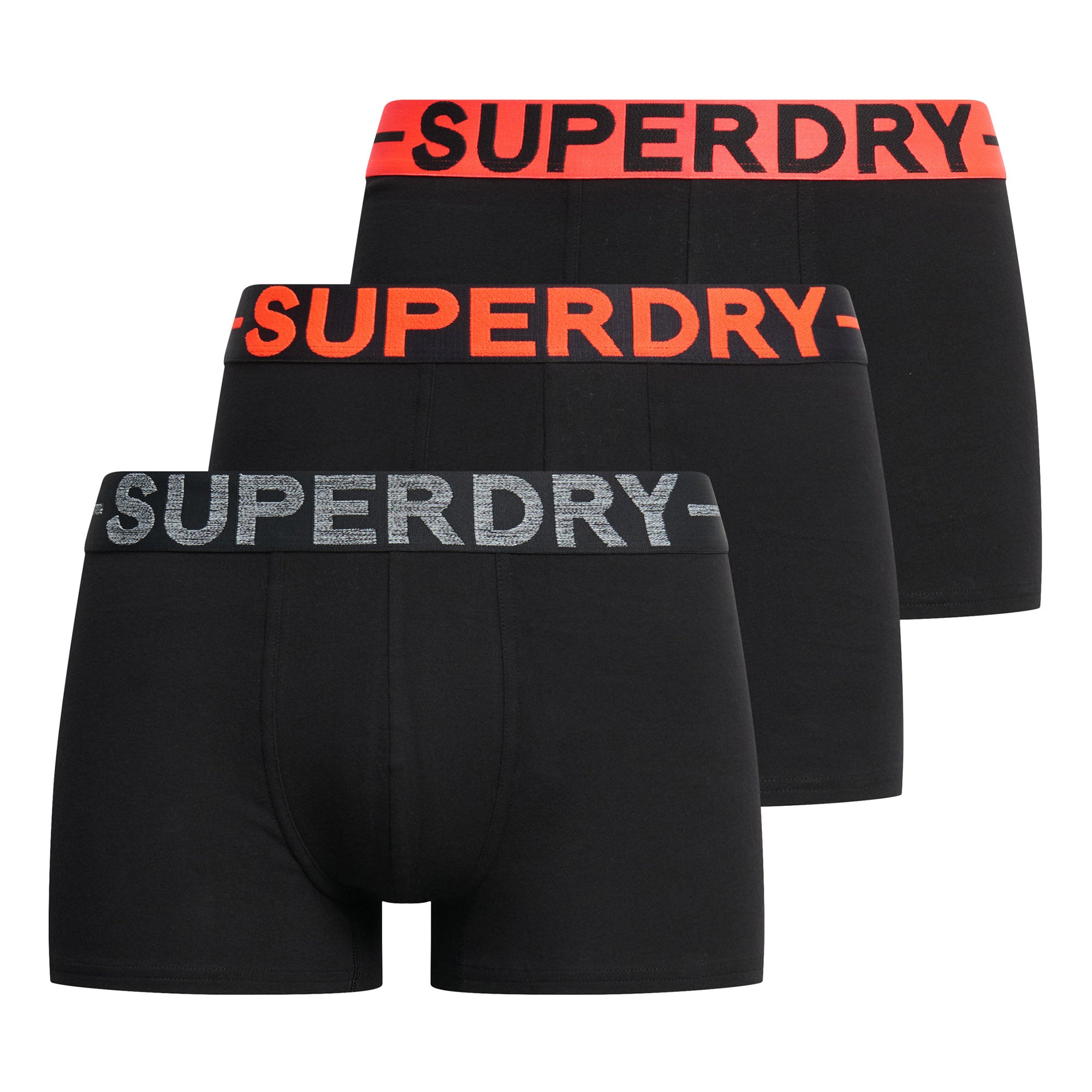 Superdry Herren Boxershorts, 3er Pack - Trunk Triple Pack, Logobund, Cotton Stretch