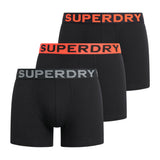 Superdry Herren Boxershorts, 3er Pack - Boxer Triple Pack, Logobund, Cotton Stretch
