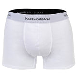 DOLCE & GABBANA Herren Boxershorts - Fine-Rib Regular Boxer, Baumwolle, gerippt, Logobund