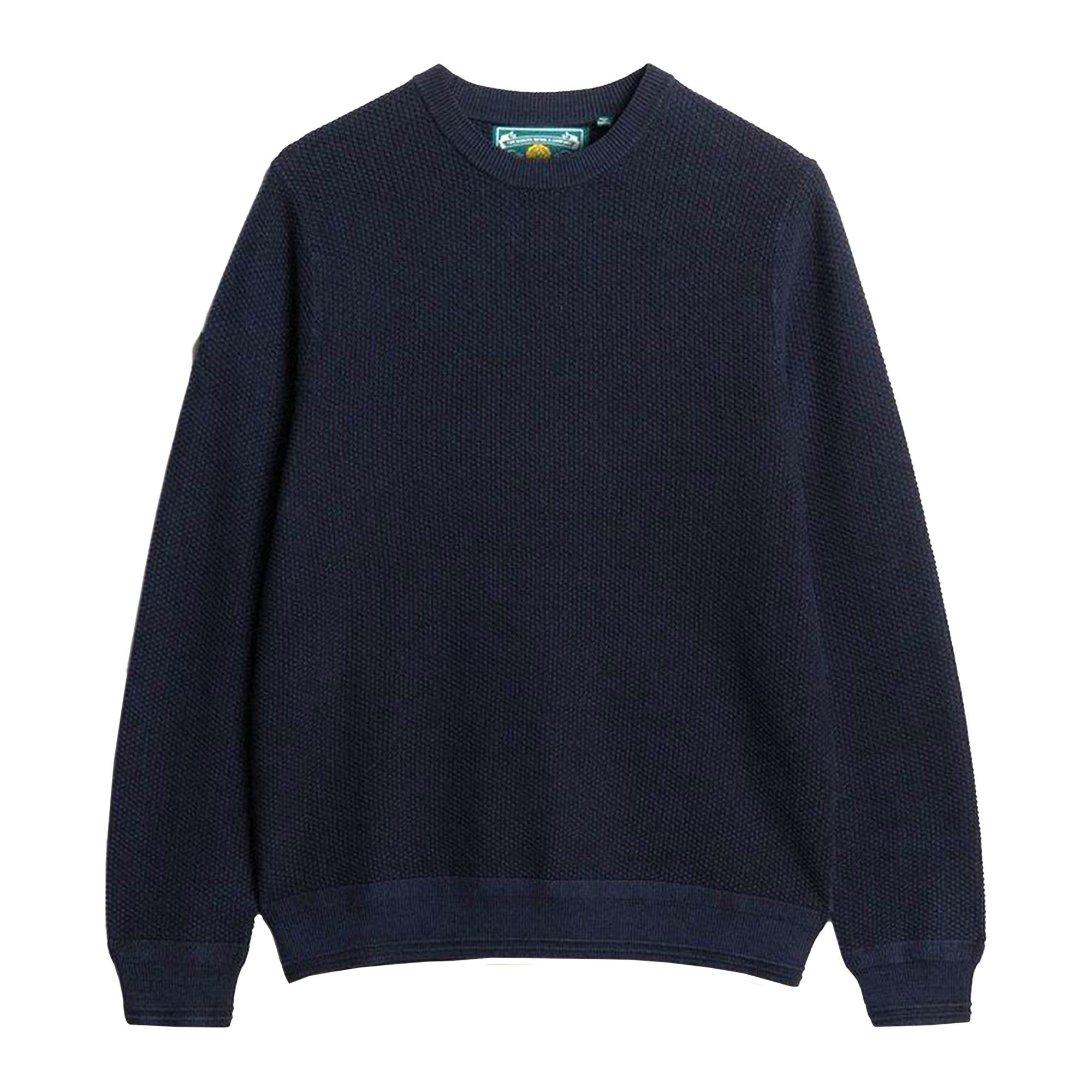 Superdry Herren Strickpullover - Cotton Texture Jumper, Pullover, Rundhals, einfarbig
