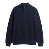 Superdry Herren Strickpullover mit Zip-Stehkragen - Cotton Texture Henley, Pullover, einfarbig